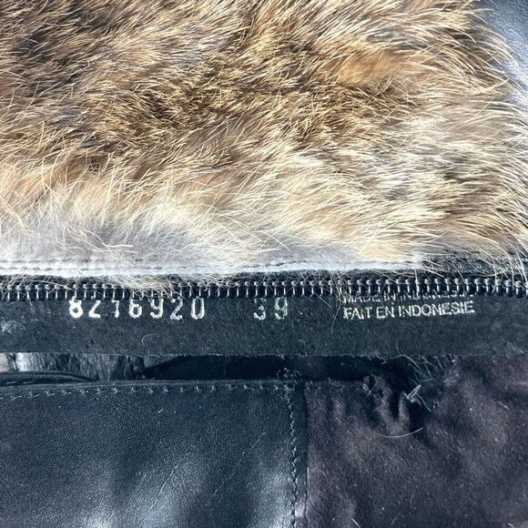 Rudsak Fur Trim Leather Wedge Heels EUR Size 39 US 8.5? - Picture 9 of 12